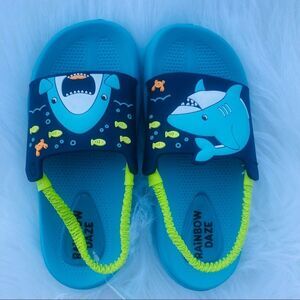 Brand New Rainbow Daze Shark Slingback Slide 11/12‎ Toddler Boy
